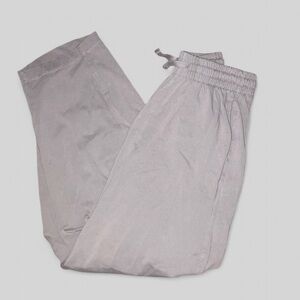 Zara Women’s Tan 100% Cotton Drawstring elastic waist pants Sz L